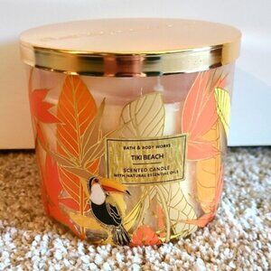TIKI BEACH Bath & Body Works 3 Wick Candle -Tropical Outside Toucan